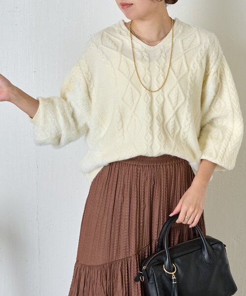後ろ姿で惹きつける】バックレースアップニット（ニット/セーター