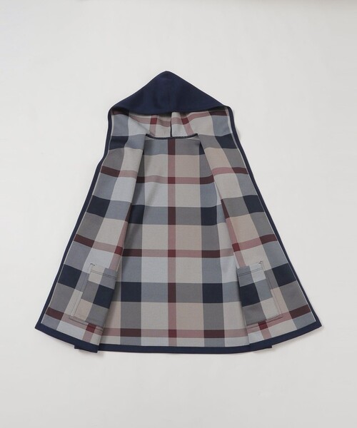 クレストブリッジチェックリバーシブルダンボールミディ丈コーディガン