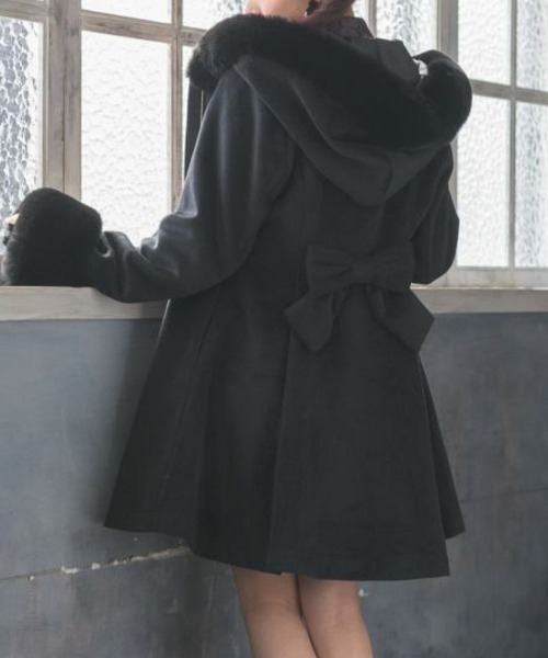 ROJITA（ロジータ）の「【あざと可愛い】バックリボンフーディーコート