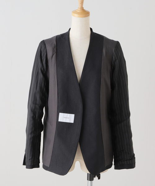 FRAMeWORK（フレームワーク）の「綿麻キャンバスノーカラージャケット