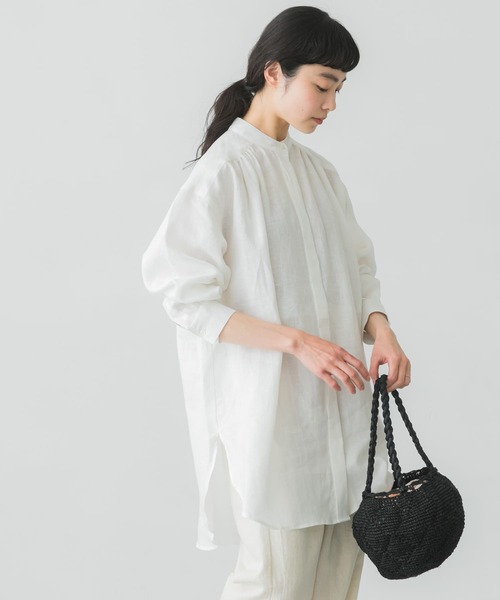 かぐれ（カグレ）の「リネンギャザーチュニックシャツ（シャツ