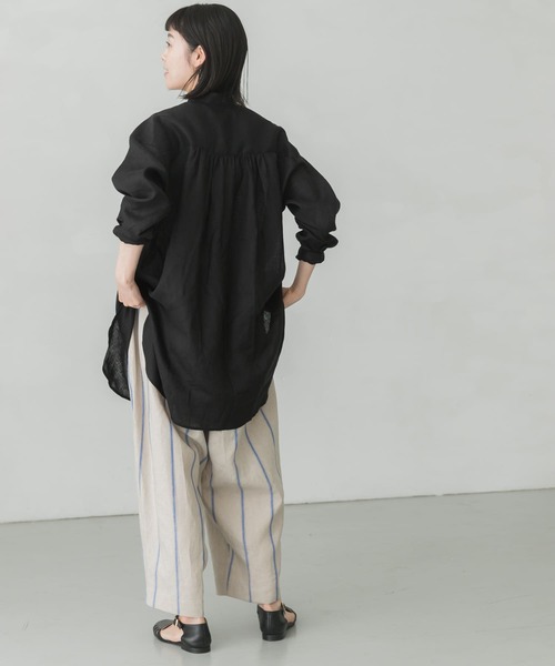 かぐれ（カグレ）の「リネンギャザーチュニックシャツ（シャツ