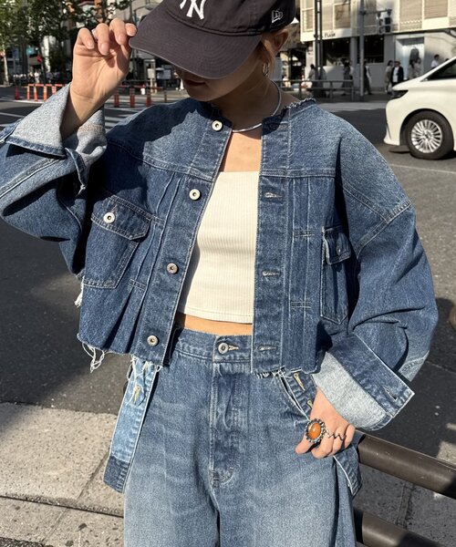 etsinta/エシンタ】バックフリルデニムジャケット（デニムジャケット