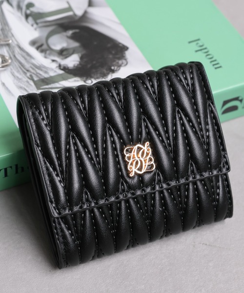 セール】キルティングボックスコイン三つ折財布/ミニ財布（財布