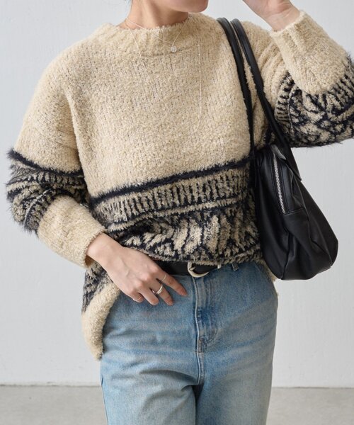 ビッグフェアアイル柄プルオーバー（ニット/セーター）｜BEARDSLEY