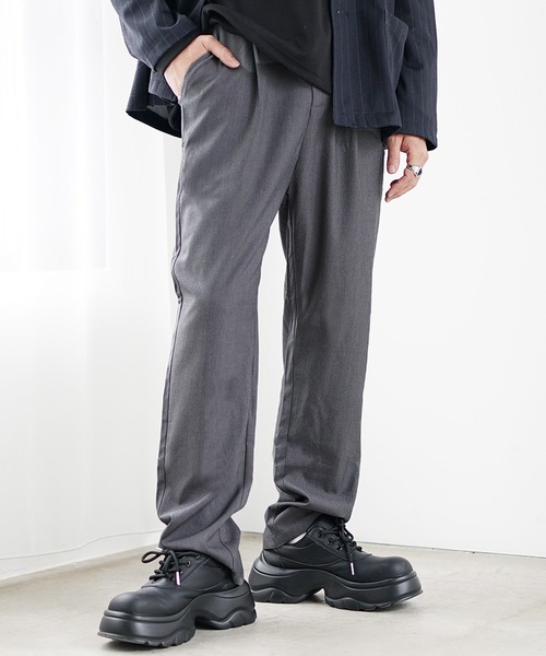 MinoriTY】ワイドテーパードパンツ スラックス メンズ チノパン