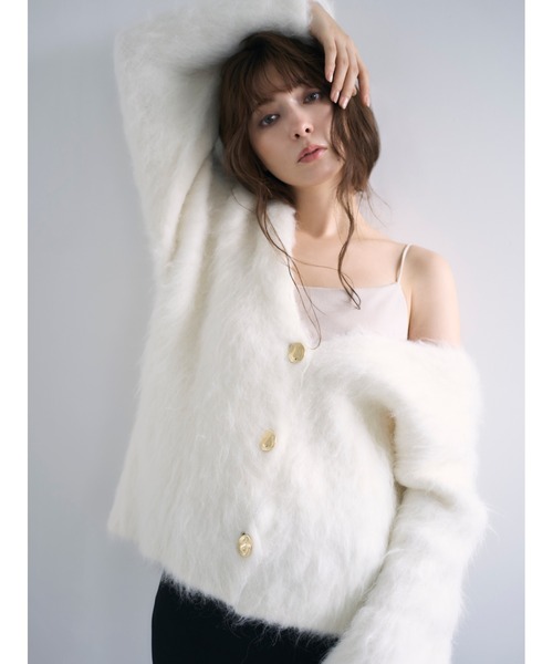 FRAY I.D（フレイアイディー）の「ダブルフェイスシャギーカーディガン