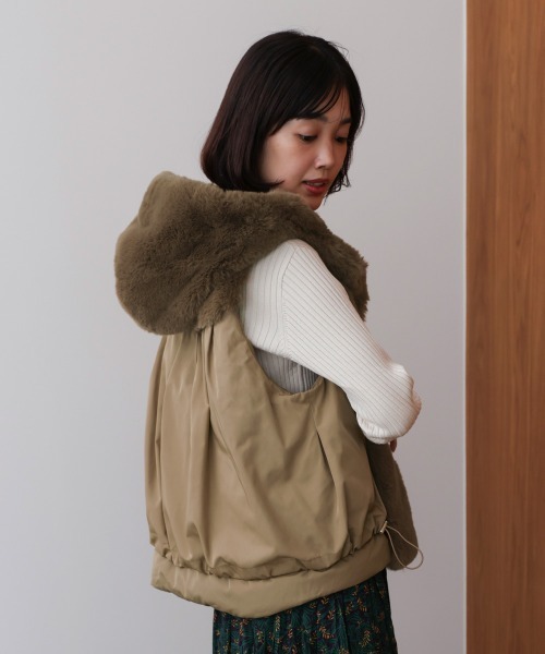 セール】異素材MIXダウンファーベスト（ベスト）｜Bou Jeloud