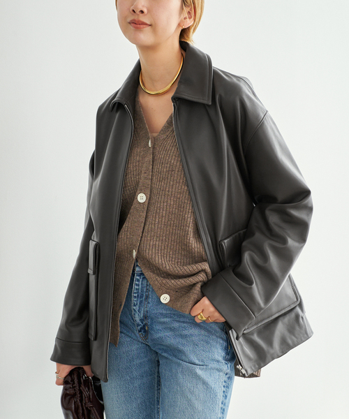 plage（プラージュ）の「R'IAM レザーブルゾン（ライダースジャケット