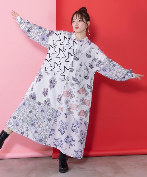 ScoLar（スカラー）の「クラゲ柄前開きワンピース（ワンピース）」 - WEAR