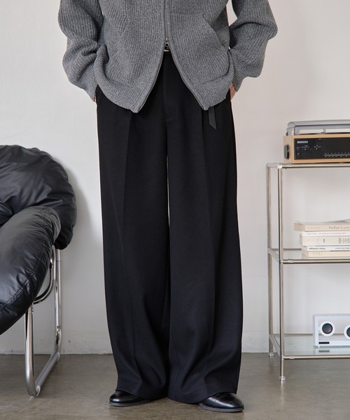 ウール混セミワイドストレートスラックス（スラックス）｜epnok