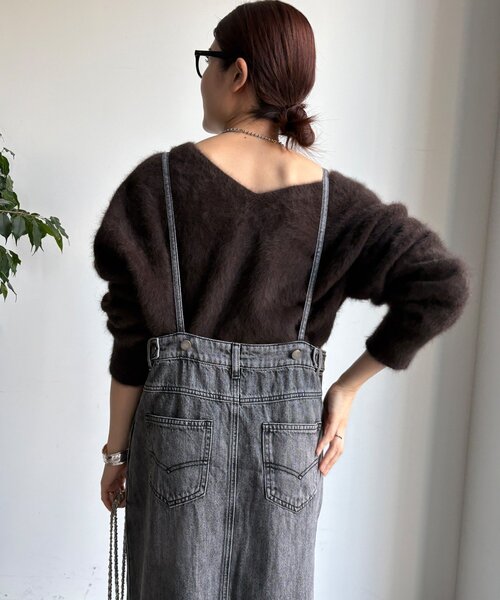 裾フリンジデニムジャンスカ（ワンピース）｜DouDou（ドゥドゥ）の