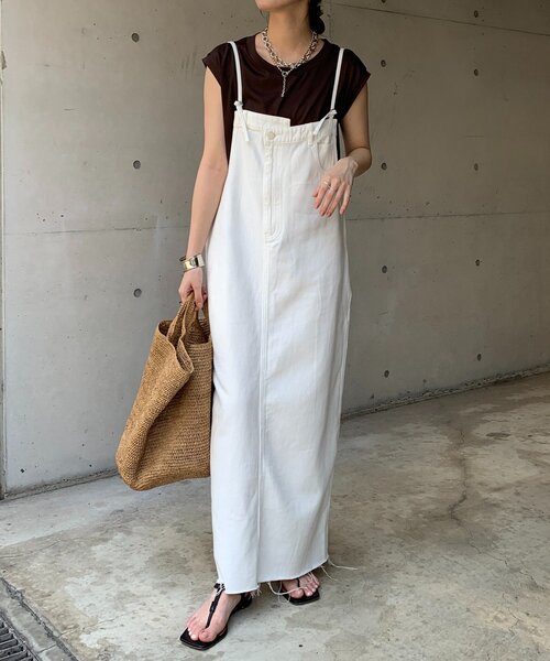 裾フリンジデニムジャンスカ（ワンピース）｜DouDou（ドゥドゥ）の