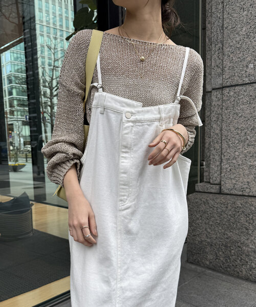 裾フリンジデニムジャンスカ（ワンピース）｜DouDou（ドゥドゥ）の