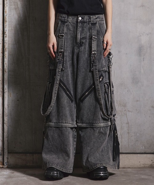 ERAR】3wayルーズシルエットハイギミックサスペンダーカーゴデニム