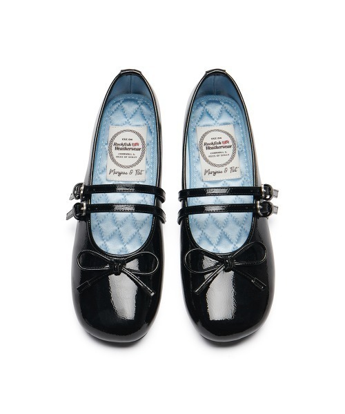 SQUARE TOE TWO STRAP MARYJANE(ENAMEL)（バレエシューズ）｜ROCKFISH