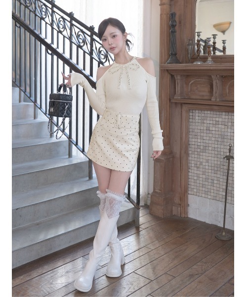 リボンビジューアメスリニットトップス ダーリッチ Darich 未開封