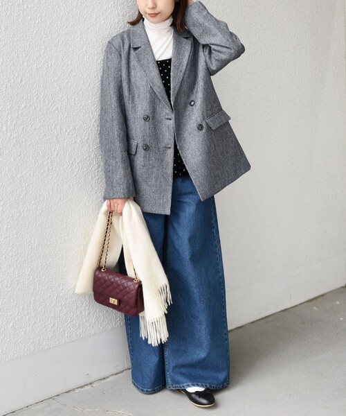 セール】SHIPS Colors:〈手洗い可能〉メランジ ヘリンボーン ダブル