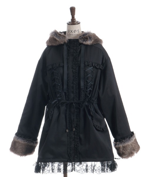 axes femme（アクシーズファム）の「編上×フリルモッズコート（モッズ