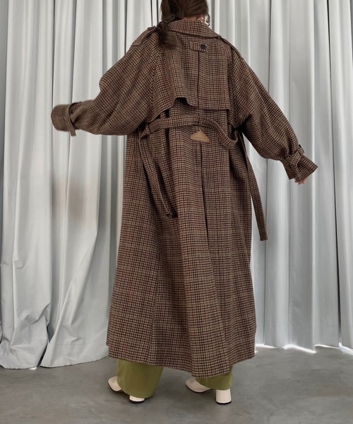 WILLFULLY（ウィルフリー）の「check wool trench long coat（トレンチ
