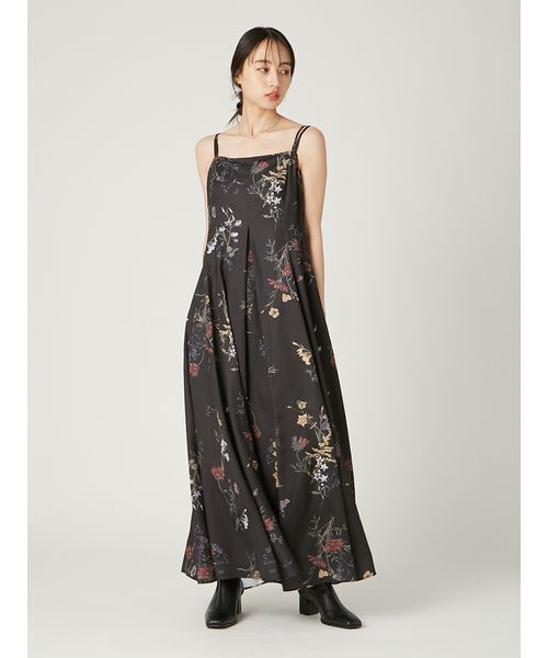 セール】【00サイズ】ボタニカルプリントキャミソールワンピース