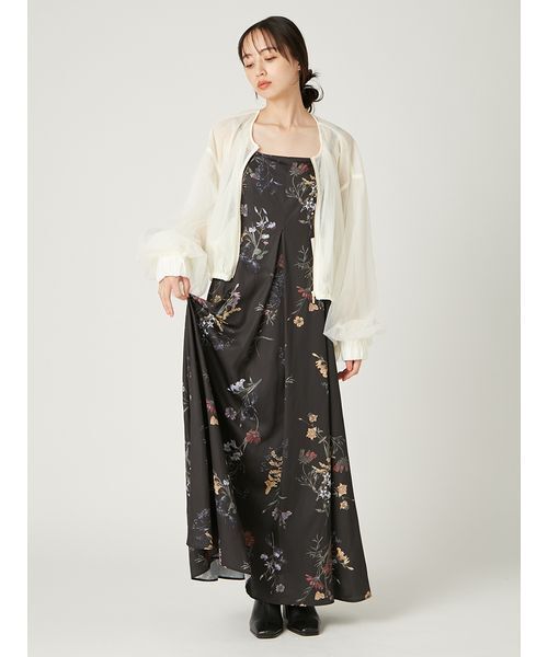 セール】【00サイズ】ボタニカルプリントキャミソールワンピース