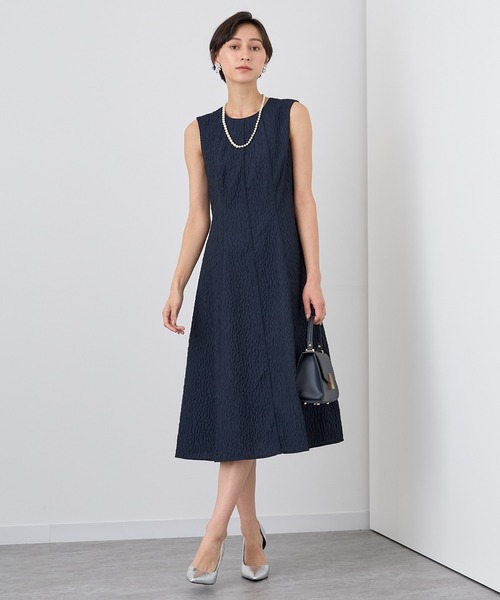 ANAYI（アナイ）の「ふくれジャガードノースリーブフレア ワンピース