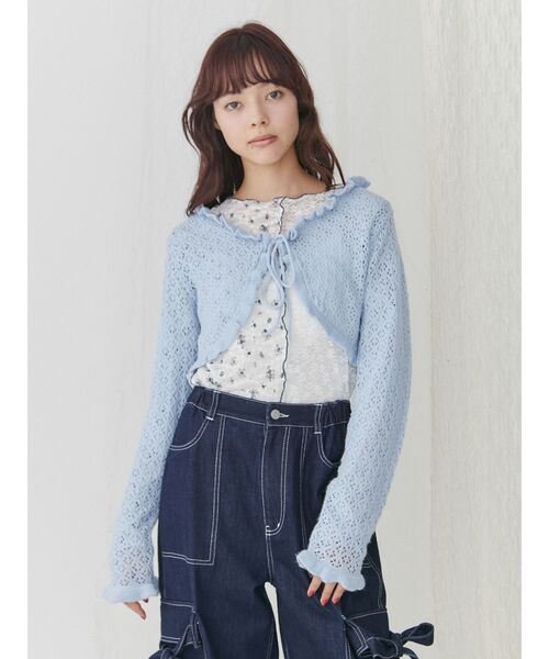 merry jenny（メリージェニー）の「透かし編みショートニット