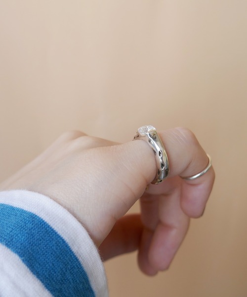 SILVER5ジルコニアピンキーリング/レディース/メンズ/（リング）｜e.m.