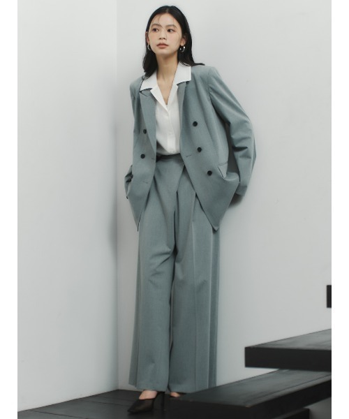 ピークドラペルダブルジャケット（テーラードジャケット）｜anuans（ア