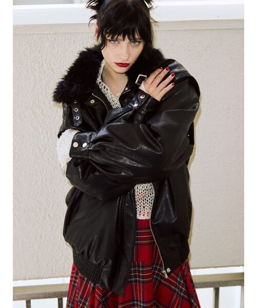 jouetie（ジュエティ）の「ファーカラーボンバージャケット（ブルゾン