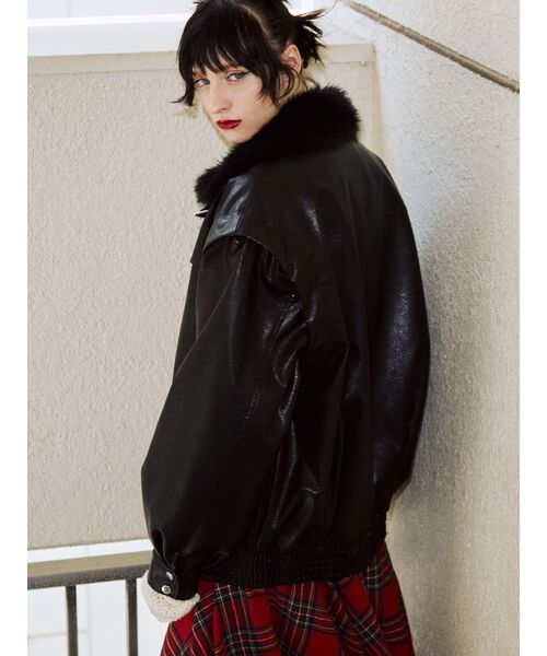 jouetie（ジュエティ）の「ファーカラーボンバージャケット（ブルゾン