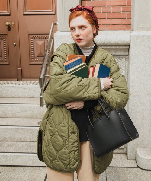 セール】2wayキルティングライナーノーカラージャケット／ベスト（ノー