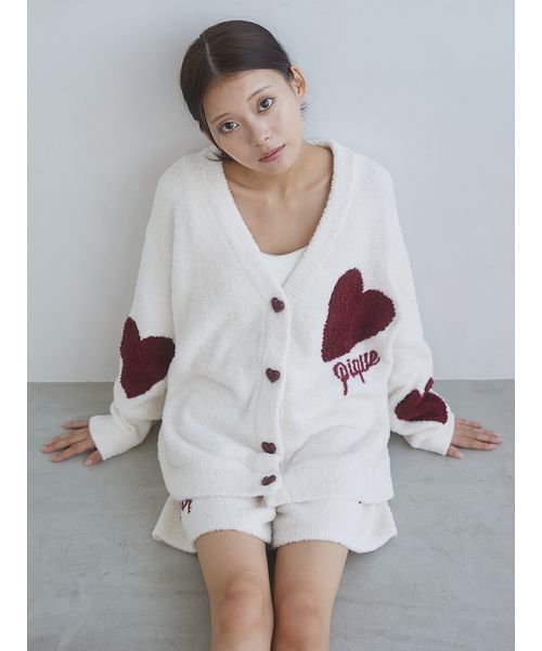 セール】【ONLINE限定】【UNISEX】ハートジャガードカーディガン