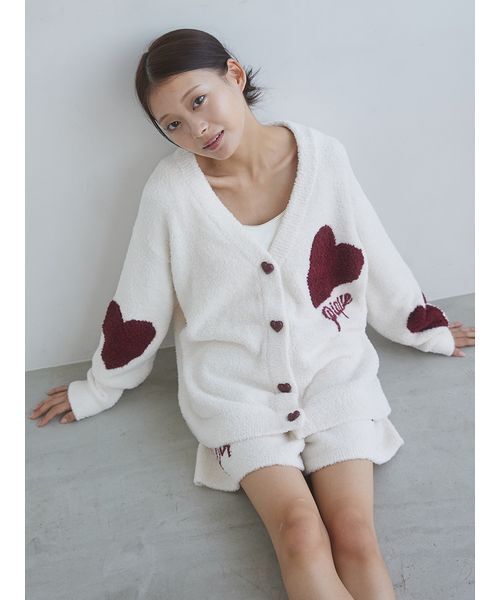 セール】【ONLINE限定】【UNISEX】ハートジャガードカーディガン