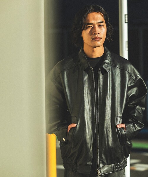 ワイドフィット 4ポケット レザー ブルゾン（ブルゾン）｜BEAMS