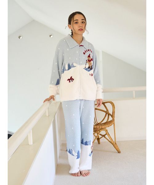 セール】【HOLIDAY】スキーベアジャガードカーディガン（ルームウェア