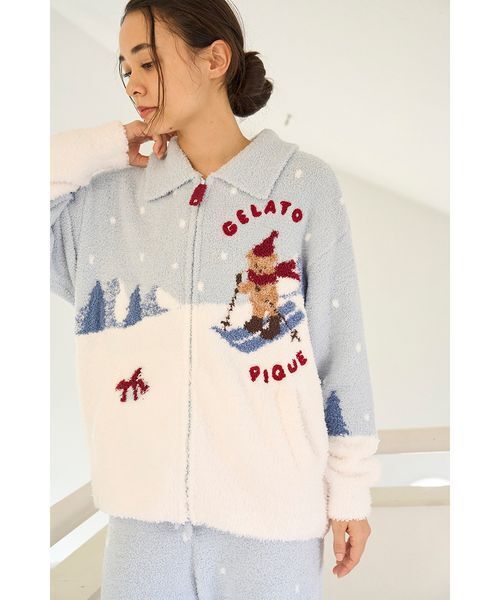 セール】【HOLIDAY】スキーベアジャガードカーディガン（ルームウェア