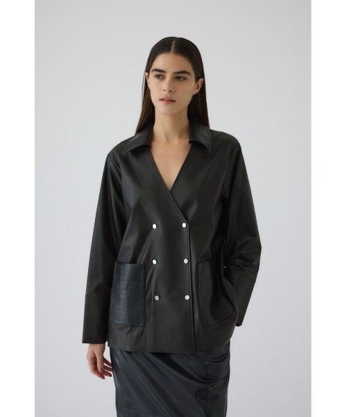 RIM.ARK（リムアーク）の「Leather like shirt JK レザーライクシャツ