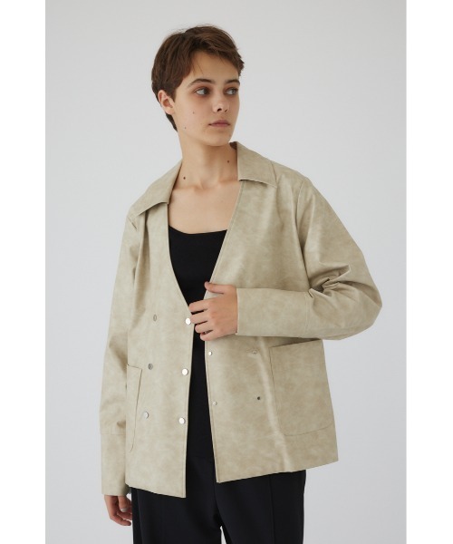 RIM.ARK（リムアーク）の「Leather like shirt JK レザーライクシャツ