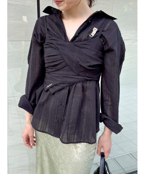 LILY BROWN（リリーブラウン）の「Lily Bearシアーオーバーシャツ