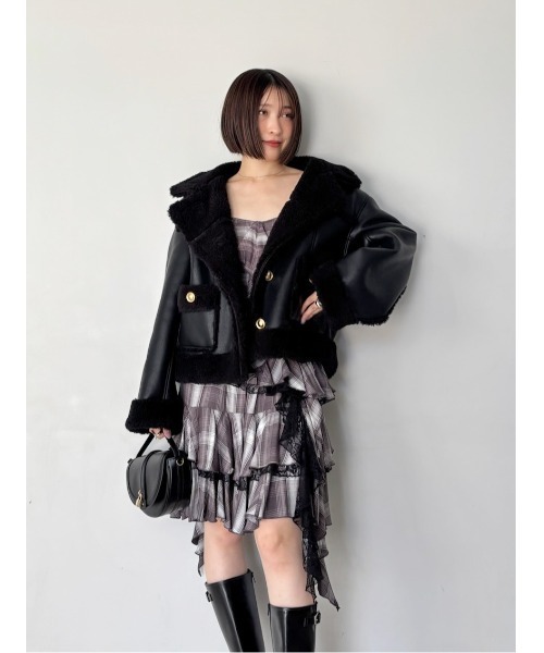 SNIDEL（スナイデル）の「【WEB限定/ボアコレクション】金ボタンバリエ