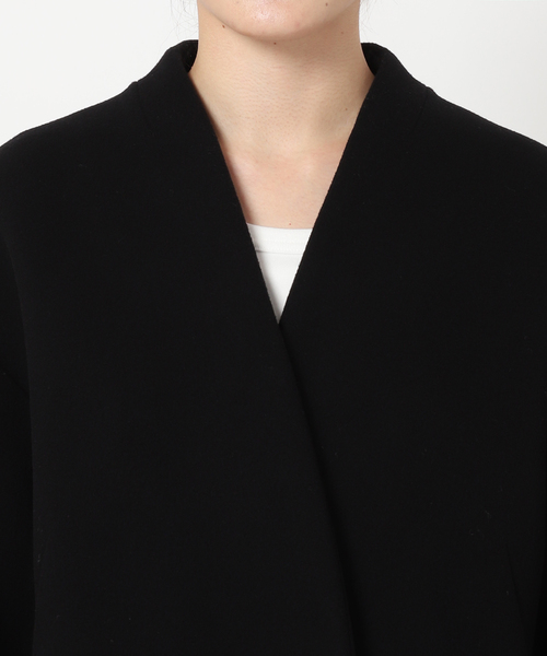 Noble（ノーブル）の「MTRウールカシミヤミニマルVコート（ノーカラー