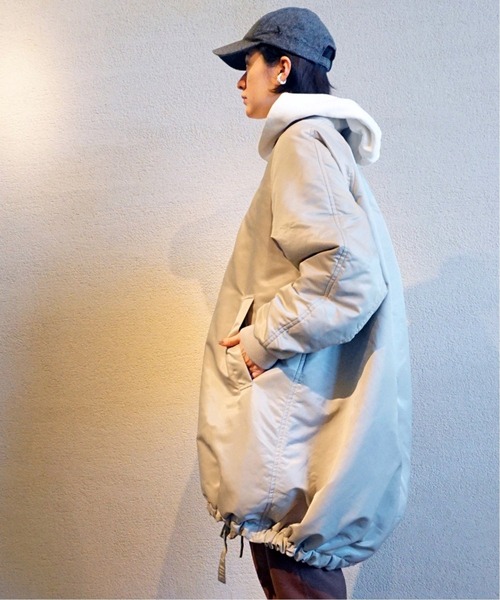 ナイロンナカワタミリタリーリブコート◇（ナイロンジャケット