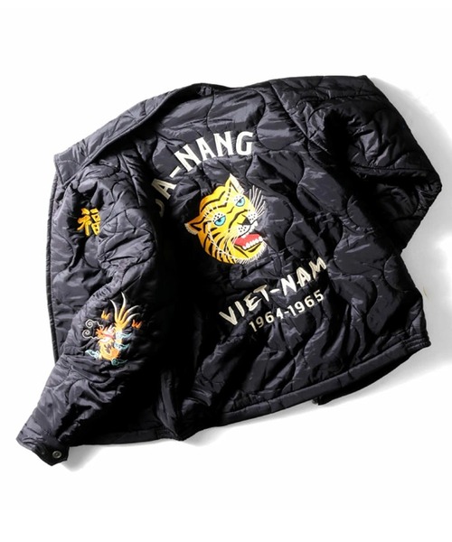 HOUSTON ヒューストン NYLON RIP QUILTING VIETNAM JACKET 虎 MAP柄