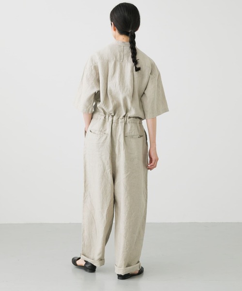 かぐれ（カグレ）の「リネンハーフスリーブオールインワン（サロペット