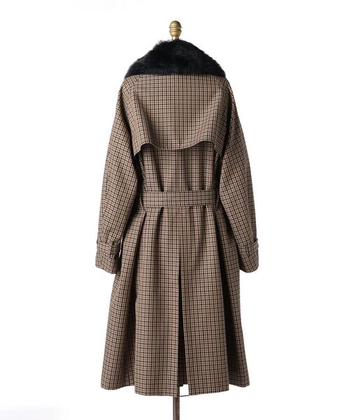 Drawer（ドゥロワー）の「Drawer ギンガムチェックボアカラートレンチ