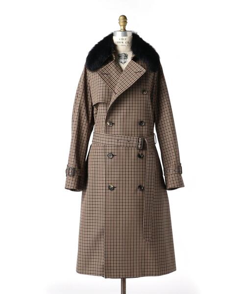 Drawer（ドゥロワー）の「Drawer ギンガムチェックボアカラートレンチ