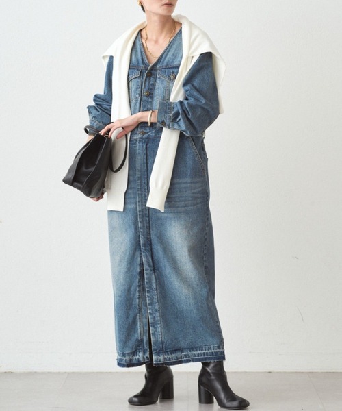 ノーカラーデニムワンピース（ワンピース）｜LOUNGEDRESS（ラウンジ