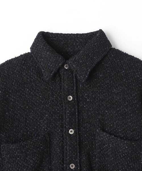JieDa ツイードオーバーサイズシャツ ブラック M JieDa(ジエダ)の公式